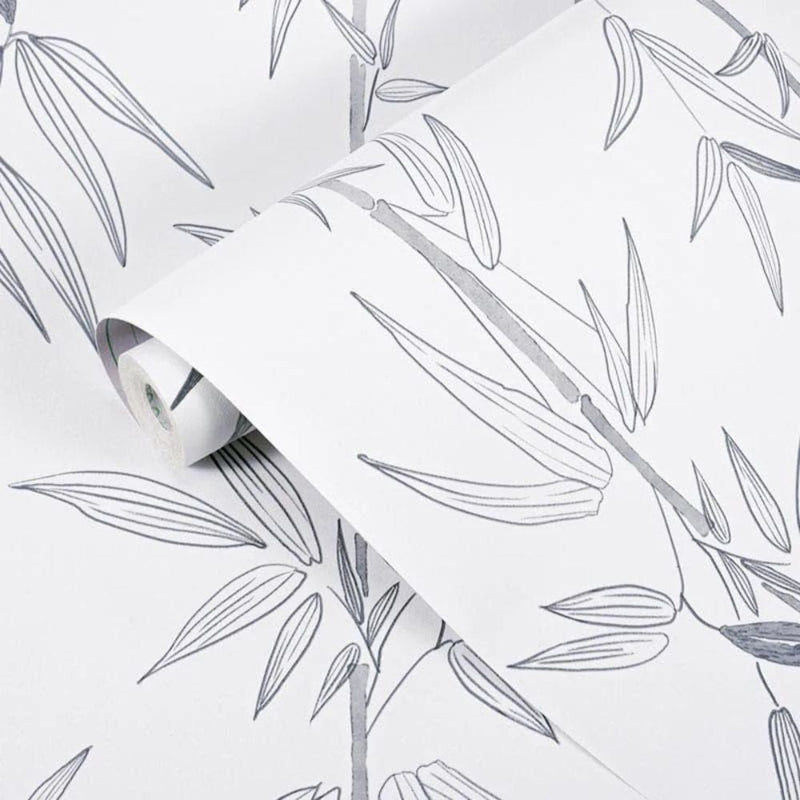 Papier peint tapisserie bambou noir et blanc — autocollant