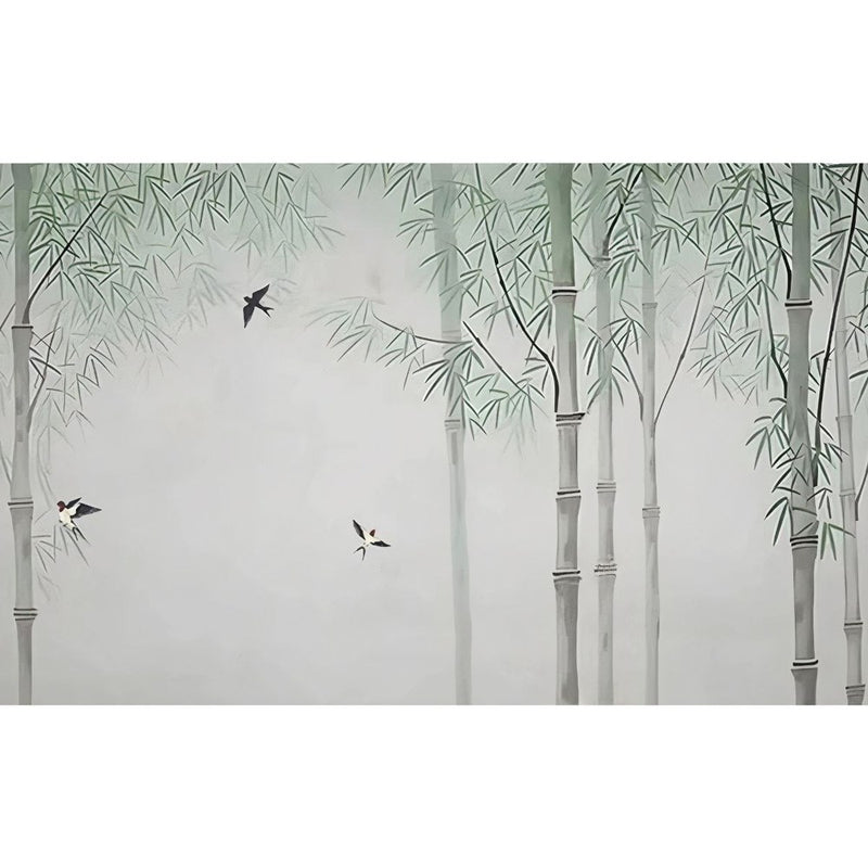 Papier peint tapisserie bambou zen apaisant — autocollant