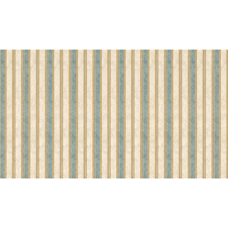 Papier peint tapisserie baroque à rayures et ornements beige — autocollant