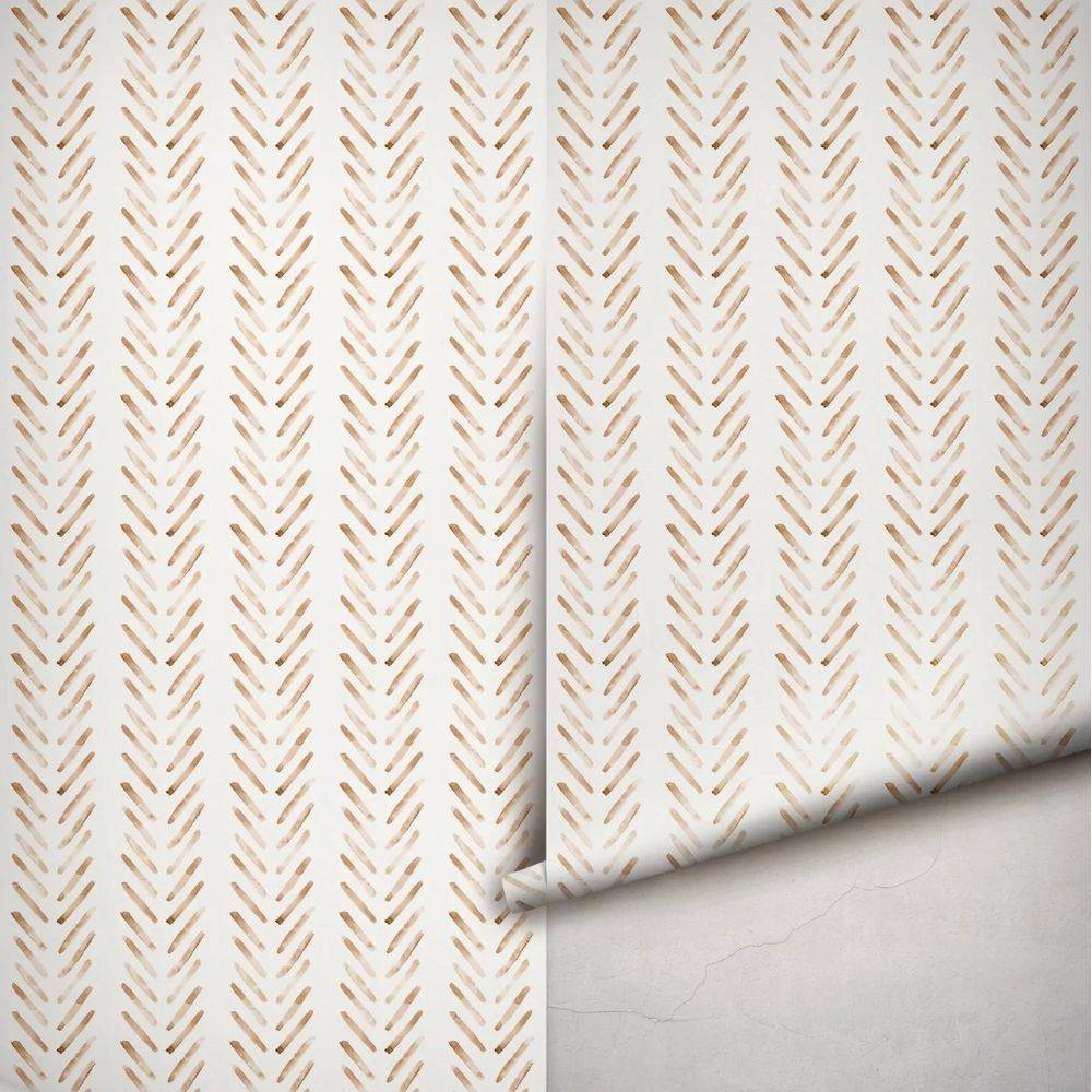 Papier peint tapisserie bohème chic terracotta - motif