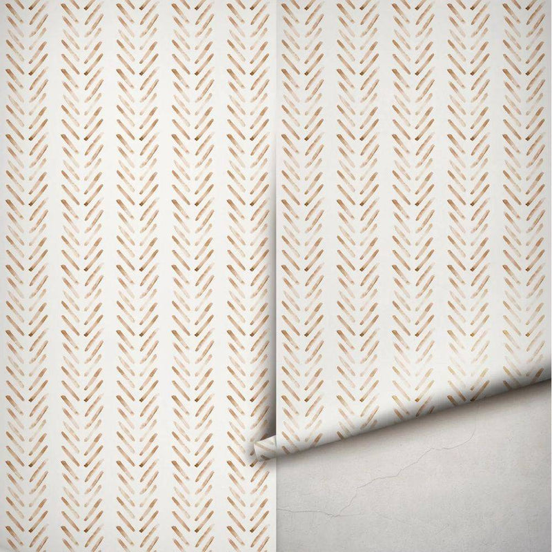 Papier peint tapisserie bohème chic terracotta — autocollant