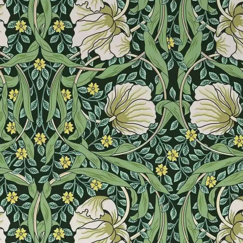 Papier peint tapisserie botanique William Morris feuillage vert — autocollant