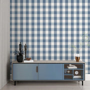 Papier peint tapisserie carreaux vichy bleu - Papierpeint - panoramique.fr
