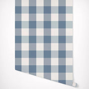 Papier peint tapisserie carreaux vichy bleu - Papierpeint - panoramique.fr
