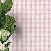 Papier peint tapisserie carreaux vichy rose poudré - Papierpeint - panoramique.fr