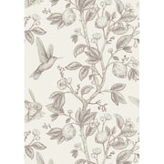 Papier peint tapisserie colibris et arbre fruitier vintage noir et blanc - Papierpeint - panoramique.fr