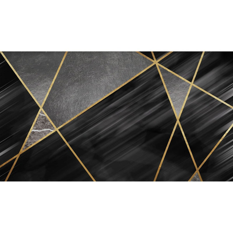 Papier peint tapisserie design noir et or contemporain — autocollant