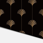 Papier peint tapisserie éventails noir et or art déco - Papierpeint - panoramique.fr