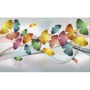 Papier peint tapisserie feuilles de ginkgo multicolores - Papierpeint - panoramique.fr