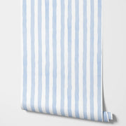 Papier peint tapisserie fines rayures bleues verticales - Papierpeint - panoramique.fr