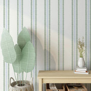 Papier peint tapisserie fines rayures chic bleu - Papierpeint - panoramique.fr