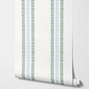 Papier peint tapisserie fines rayures chic bleu - Papierpeint - panoramique.fr