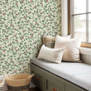 Papier peint tapisserie fleuri vintage anglais cottage - Papierpeint - panoramique.fr