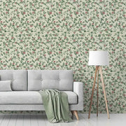 Papier peint tapisserie fleuri vintage anglais cottage - Papierpeint - panoramique.fr