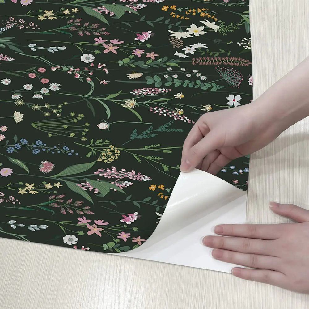 Papier peint tapisserie fleuri vintage chambre fille - motif