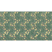 Papier peint tapisserie fleuri vintage vert - Papierpeint - panoramique.fr
