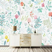 Papier peint tapisserie fleurs et feuillages chambre bébé - Papierpeint - panoramique.fr