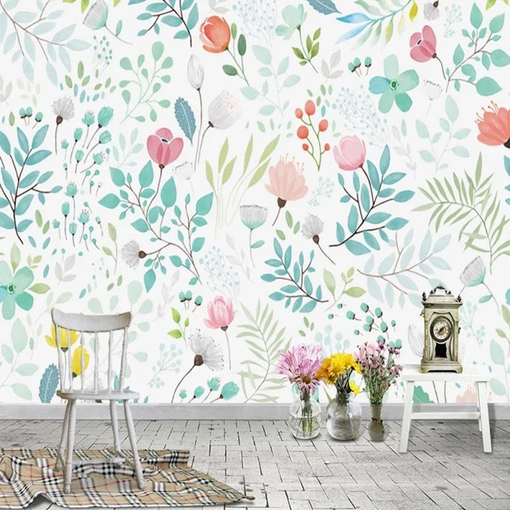 Papier peint tapisserie fleurs et feuillages chambre bébé - Papierpeint - panoramique.fr