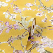 Papier peint tapisserie fleurs jaunes vintage - Papierpeint - panoramique.fr