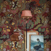 Papier peint tapisserie fleurs rouges vintage - Papierpeint - panoramique.fr