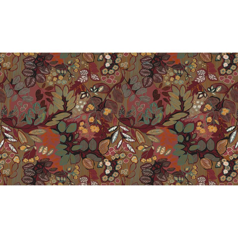 Papier peint tapisserie fleurs rouges vintage — autocollant