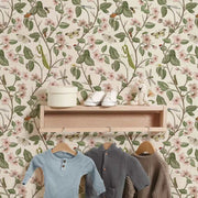 Papier peint tapisserie fleurs style vintage champêtre - Papierpeint - panoramique.fr