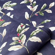 Papier peint tapisserie fleurs vintage bleu seventies - Papierpeint - panoramique.fr