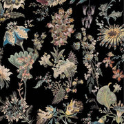Papier peint tapisserie fleurs vintage sur fond noir - Papierpeint - panoramique.fr