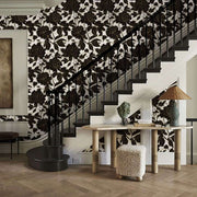 Papier peint tapisserie floral noir et or - Papierpeint - panoramique.fr