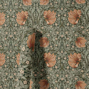 Papier peint tapisserie floral terracotta et vert vintage - Papierpeint - panoramique.fr