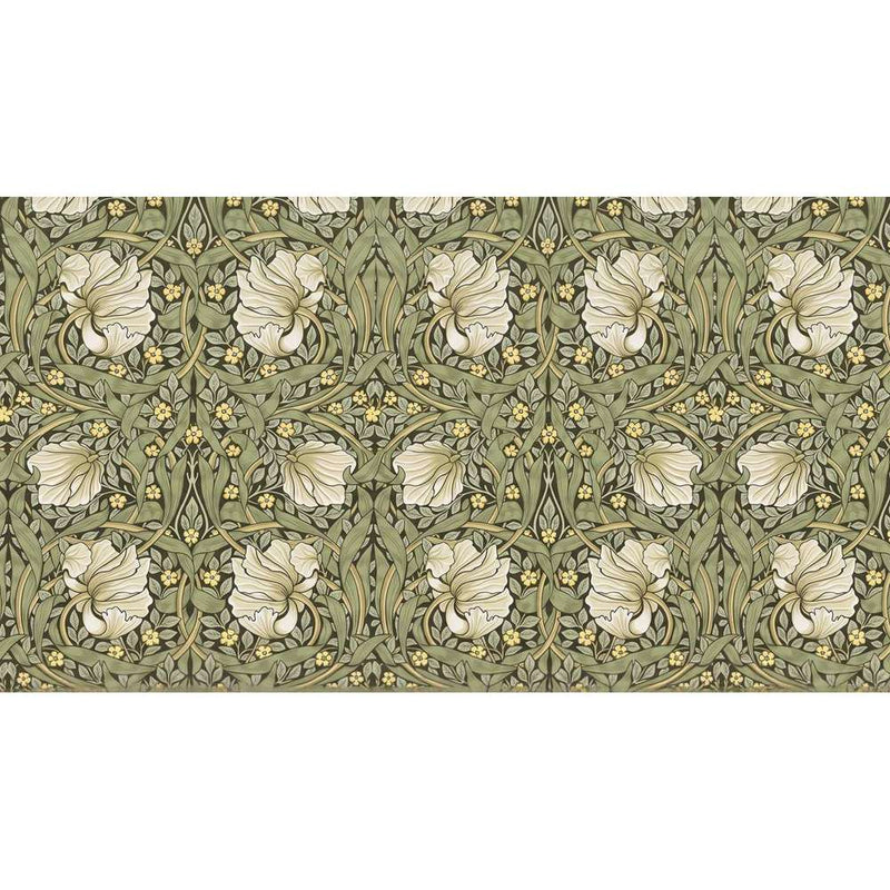 Papier peint tapisserie floral vintage vert sauge — autocollant