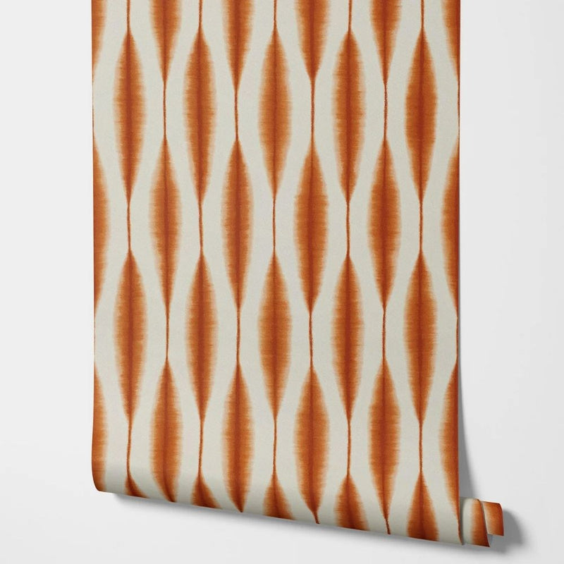 Papier peint tapisserie géométrique terracotta — autocollant
