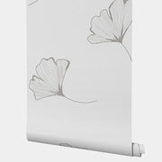 Papier peint tapisserie ginkgo gris moderne - Papierpeint - panoramique.fr