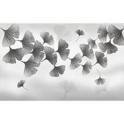 Papier peint tapisserie ginkgo noir contrasté - Papierpeint - panoramique.fr