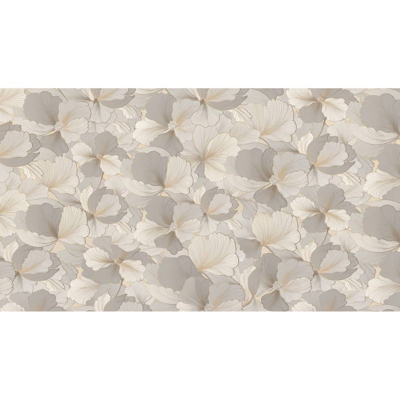 Papier peint tapisserie ginkgo noir et blanc chic — autocollant