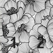 Papier peint tapisserie grosses fleurs noir et blanc - Papierpeint - panoramique.fr