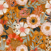 Papier peint tapisserie grosses fleurs oranges automnales - Papierpeint - panoramique.fr