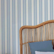 Papier peint tapisserie larges rayures bleu et blanc - Papierpeint - panoramique.fr