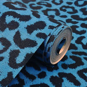 Papier peint tapisserie léopard bleu décalé - Papierpeint - panoramique.fr
