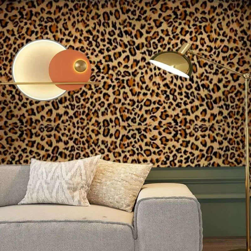 Papier peint tapisserie léopard fauve classique — intissé mat premium