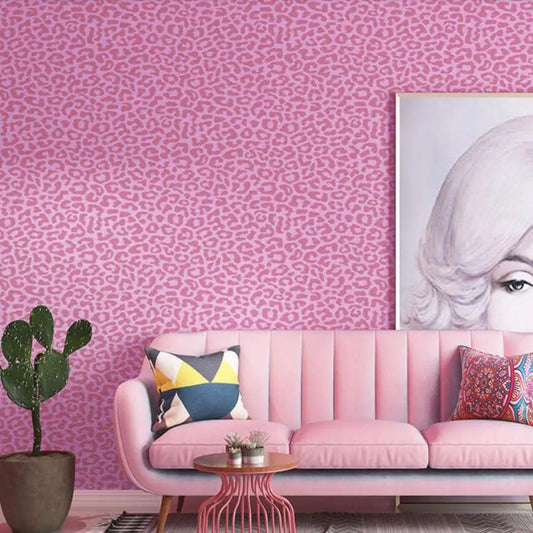 Papier peint tapisserie léopard rose glamour - Papierpeint - panoramique.fr