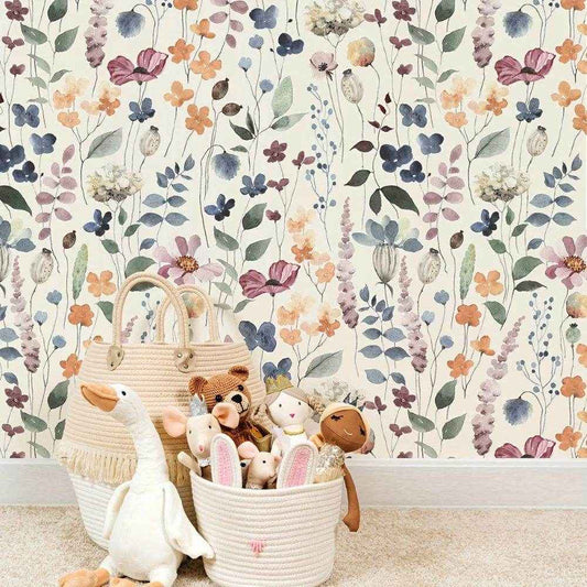 Papier peint tapisserie liberty coloré chambre fille - Papierpeint - panoramique.fr