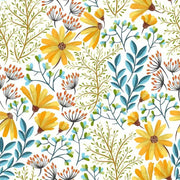 Papier peint tapisserie liberty jaune et bleu - Papierpeint - panoramique.fr