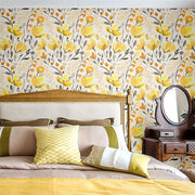 Papier peint tapisserie liberty jaune solaire - Papierpeint - panoramique.fr