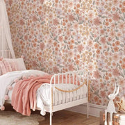 Papier peint tapisserie liberty rose et taupe - Papierpeint - panoramique.fr