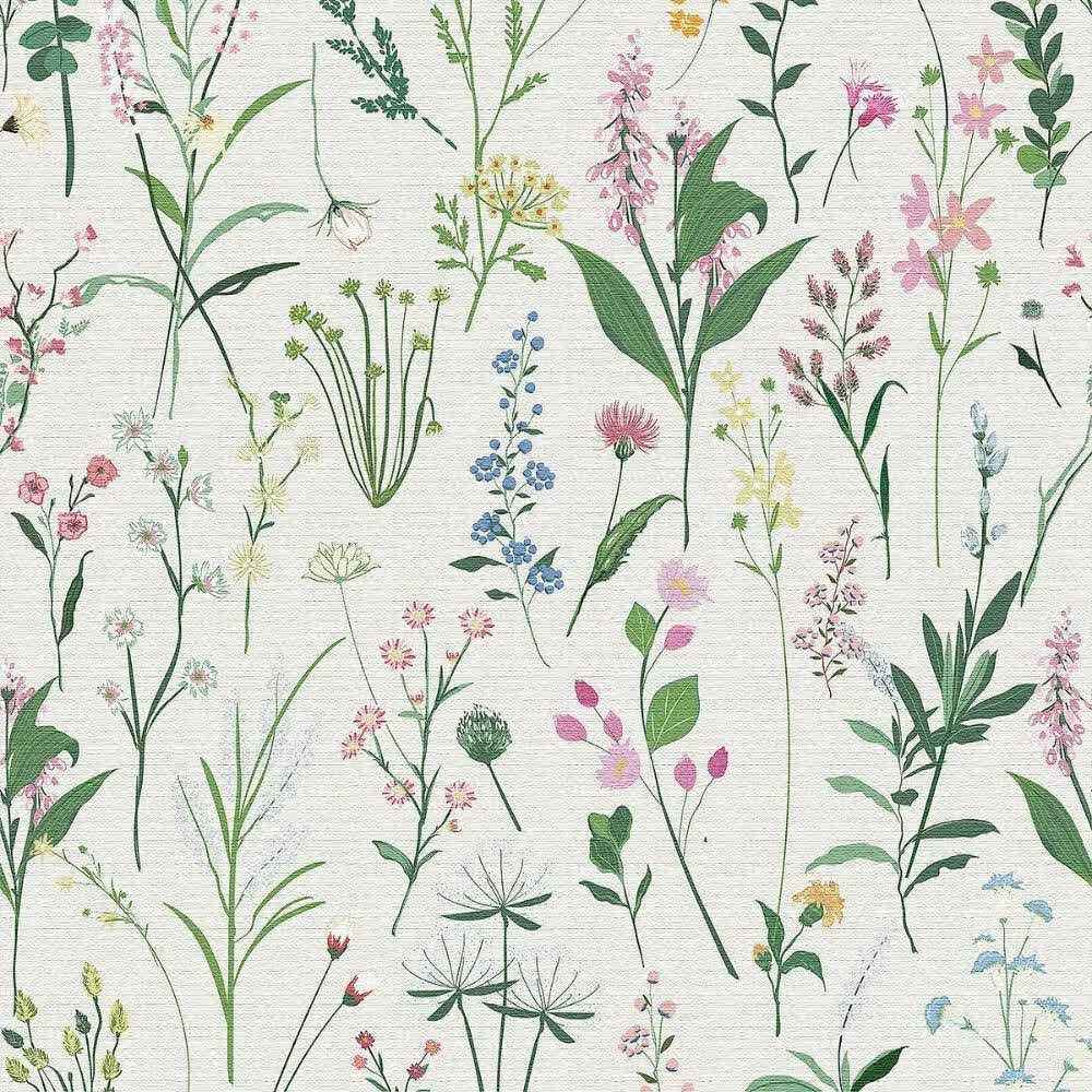 Papier peint tapisserie liberty vert végétal - motif