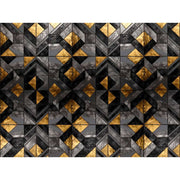 Papier peint tapisserie losanges noir et or - Papierpeint - panoramique.fr