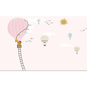 Papier peint tapisserie montgolfière et lion pour chambre d'enfant - Papierpeint - panoramique.fr
