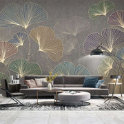 Papier peint tapisserie motif ginkgo biloba botanique - Papierpeint - panoramique.fr
