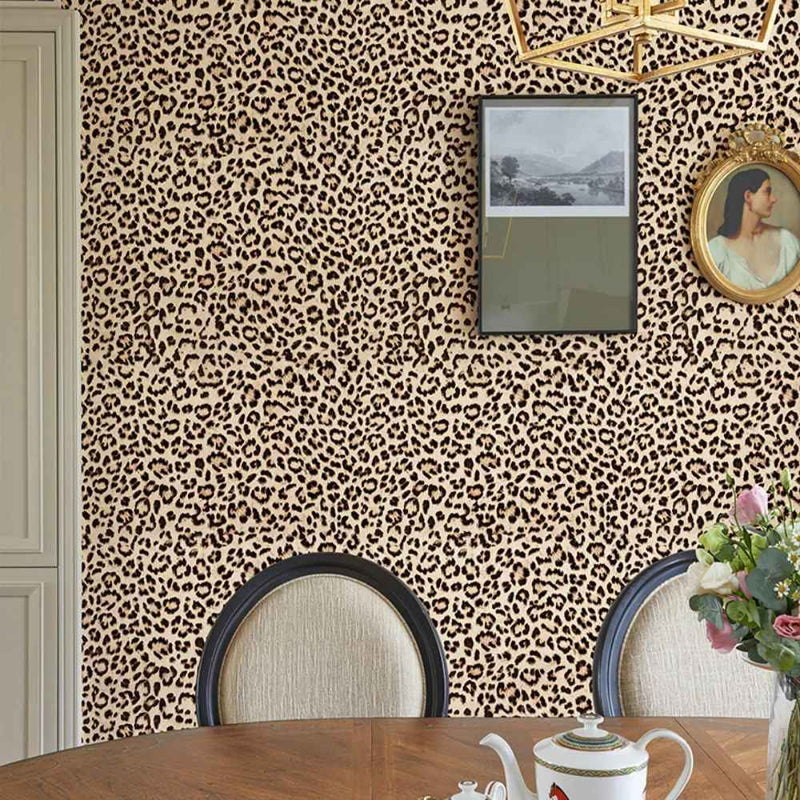 Papier peint tapisserie motif léopard animalier — autocollant